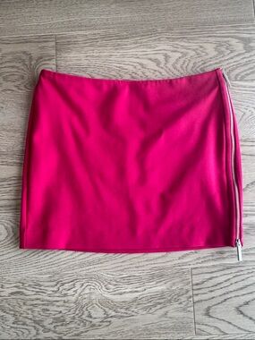 Armani Exchange Fuchsia Pink Mini Skirt with Side Zip